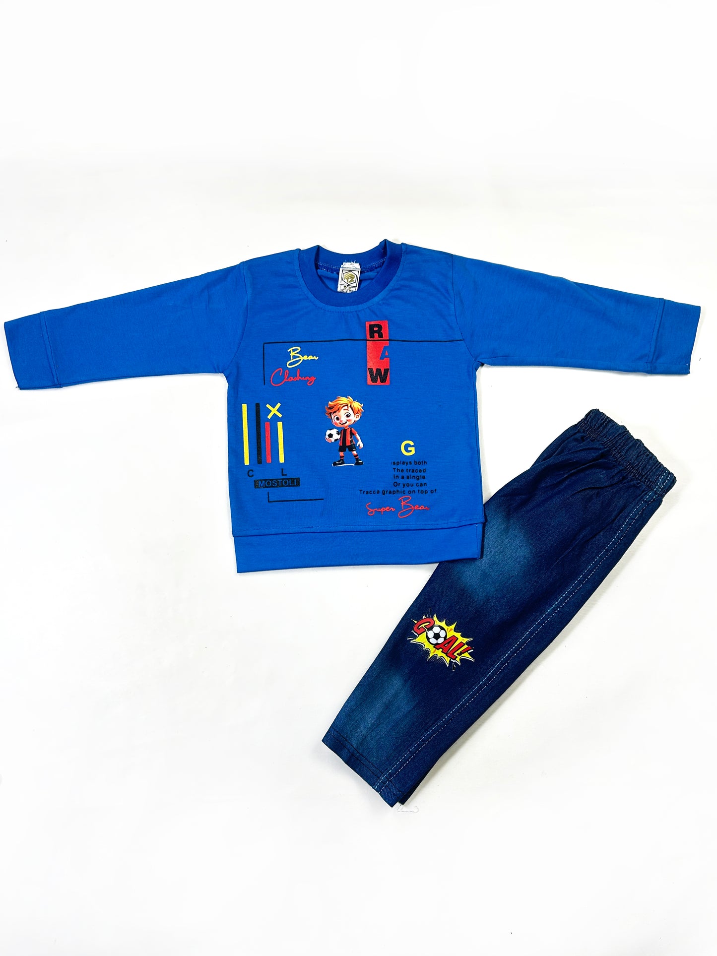 1Yr - 4Yrs Kids Suit Printed Football Boy Blue RZ BS468