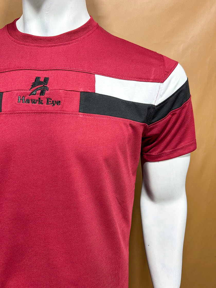 Maroon Hawk Eye T-Shirt For Men MTS360