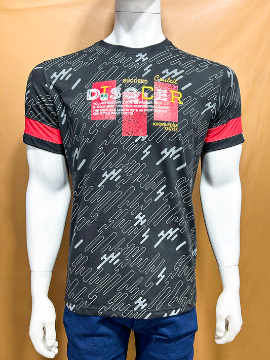 Black Disocer T-Shirt For Men MTS351