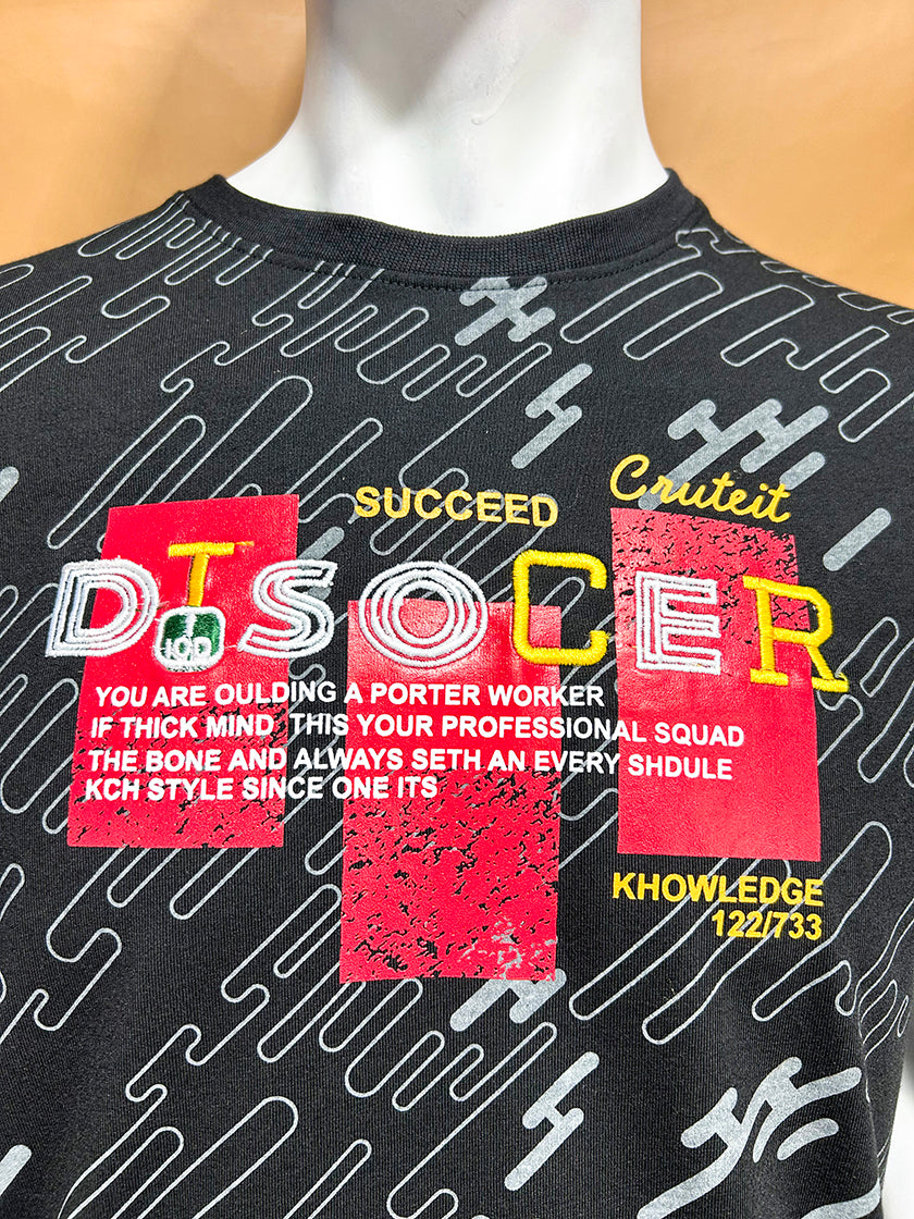 Black Disocer T-Shirt For Men MTS351