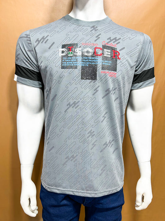 Grey Disocer T-Shirt For Men MTS352