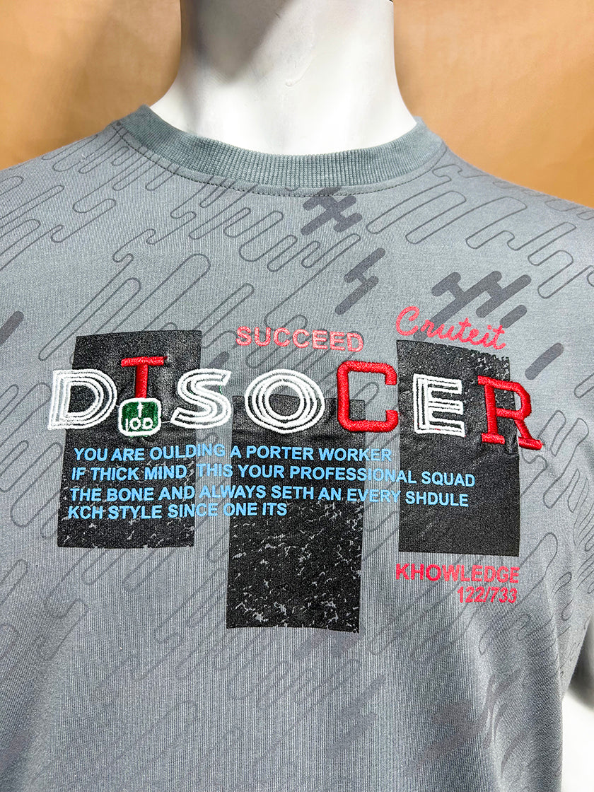 Grey Disocer T-Shirt For Men MTS352