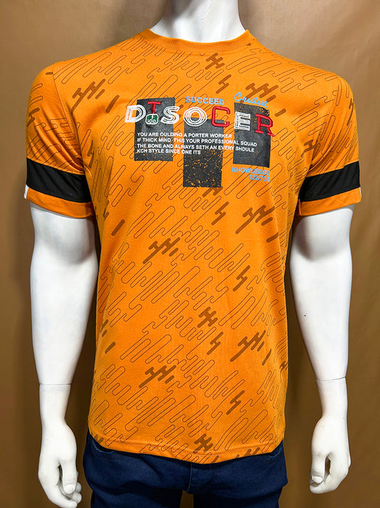 Orange Disocer T-Shirt For Men MTS355