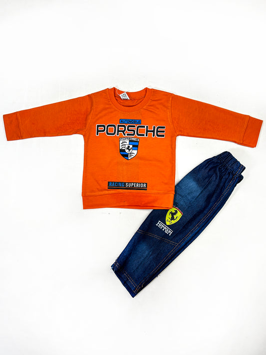 1Yr - 4Yrs Kids Suit Printed Porsche Orange RZ BS460