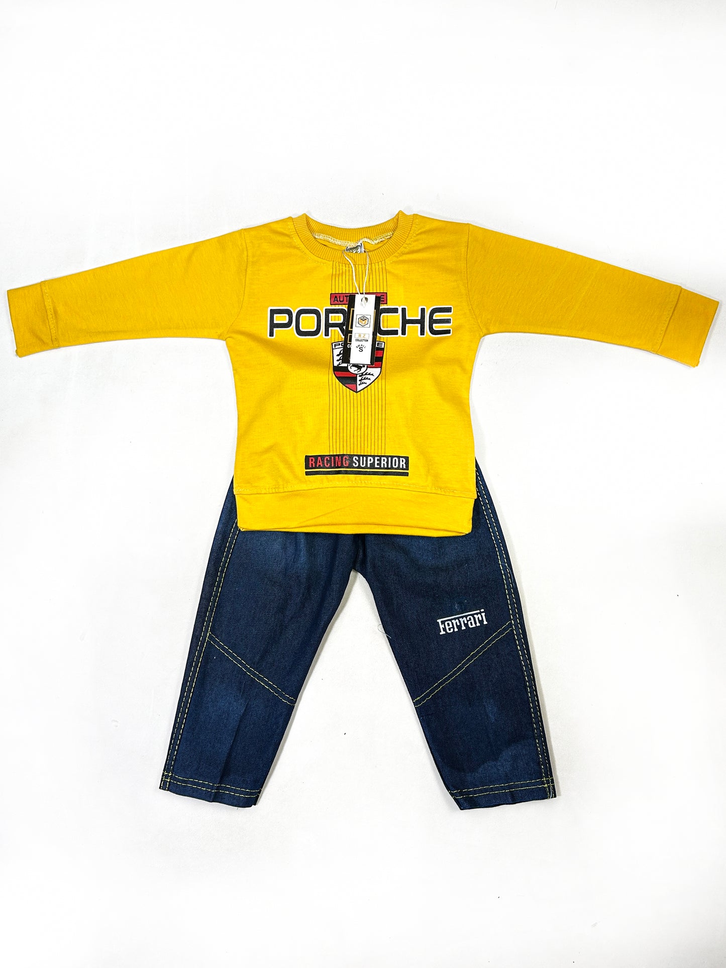 1Yr - 4Yrs Kids Suit Printed Porsche Yellow RZ BS462