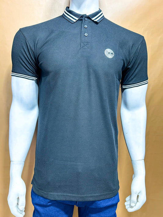 Black G Polo T-Shirt For Men MTS323