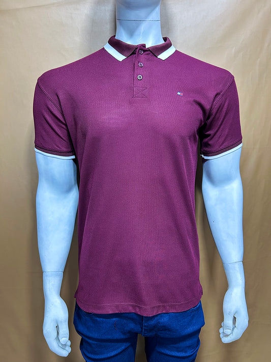 Maroon Tom Polo T-Shirt For Men MTS329