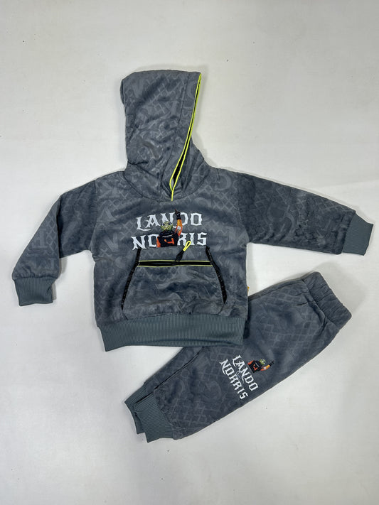 3Mth - 9Mth Grey Fleece Baba Suit For Newborns AJ NBS584