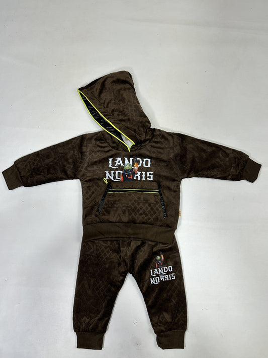 3Mth - 9Mth Brown Fleece Baba Suit For Newborns AJ NBS585