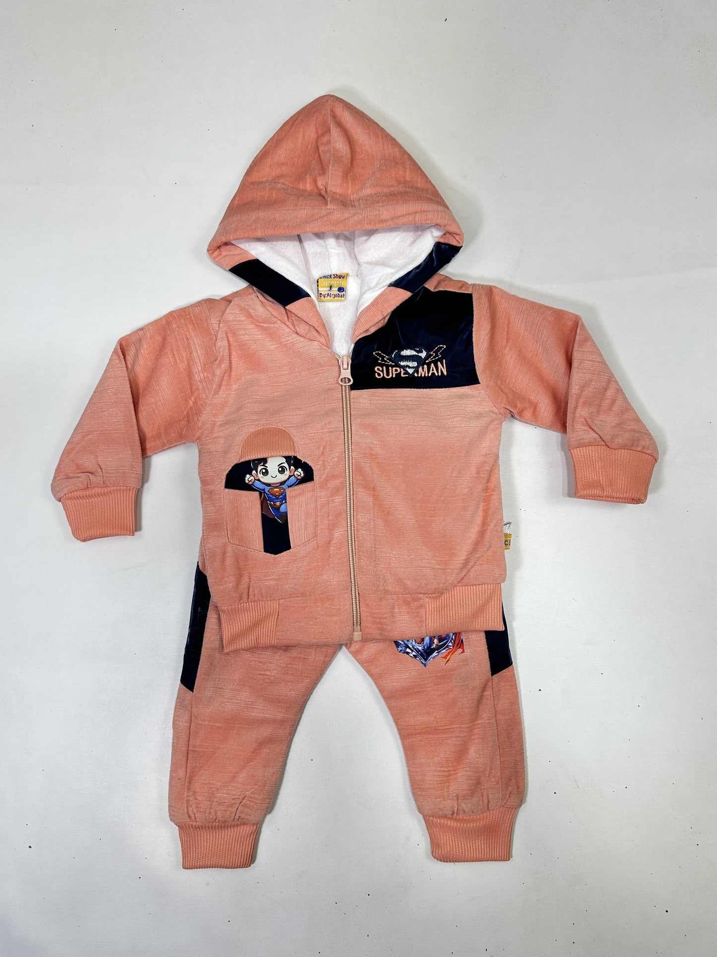 3Mth - 9Mth Peach Fleece Baba Suit For Newborns AJ NBS589