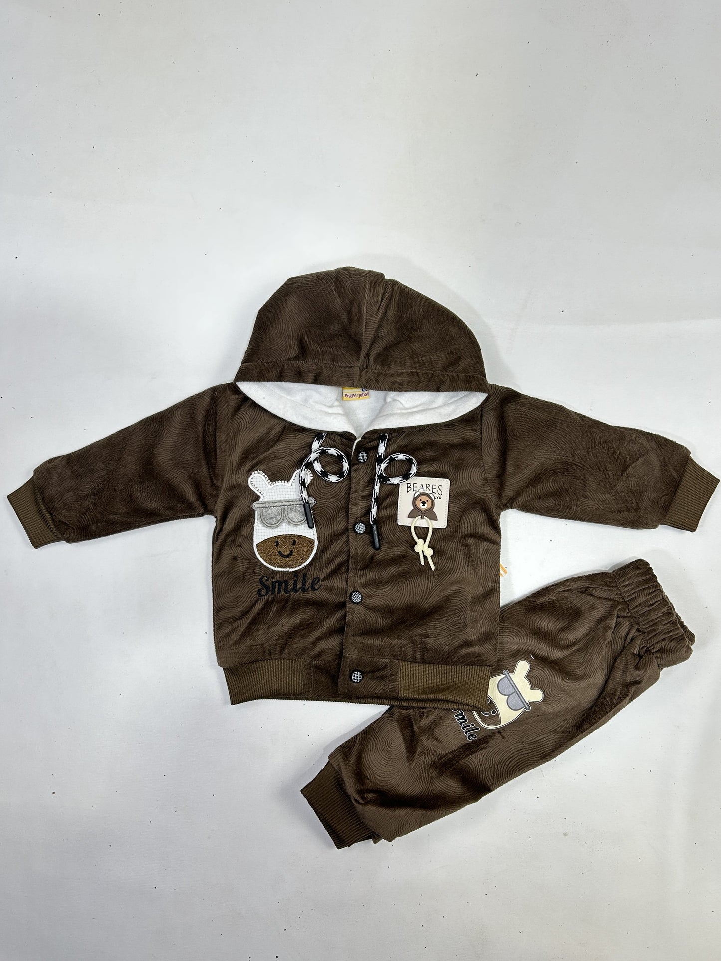 3Mth - 9Mth Dark Brown Fleece Baba Suit For Newborns AJ NBS591