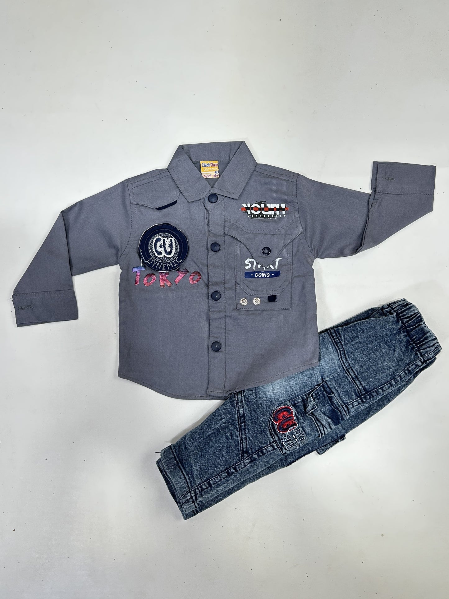 3Mth - 9Mth Tokyo Grey Baba Suit For Newborns AJ NBS580