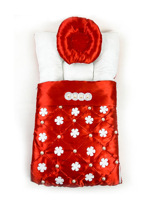 2Pcs Newborn Baby Quilted Sleeping Bag Flowers Red