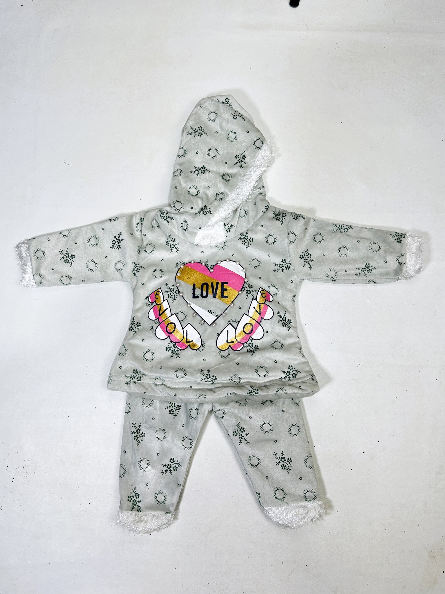 3Mth - 9Mth Grey Fleece Baby Suit For Newborns RZ NBS625