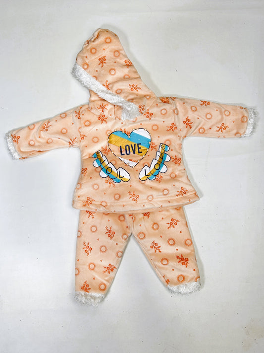 3Mth - 9Mth Orange Fleece Baby Suit For Newborns RZ NBS626