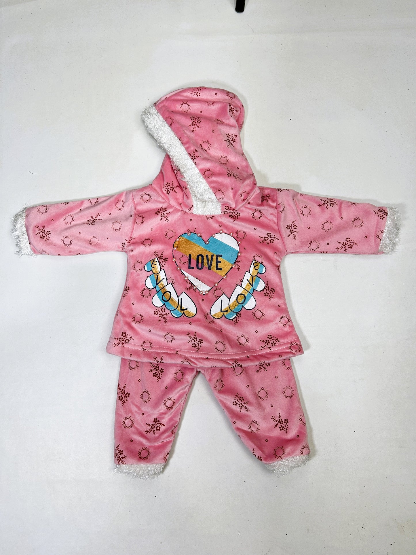 3Mth - 9Mth Pink Fleece Baby Suit For Newborns RZ NBS627