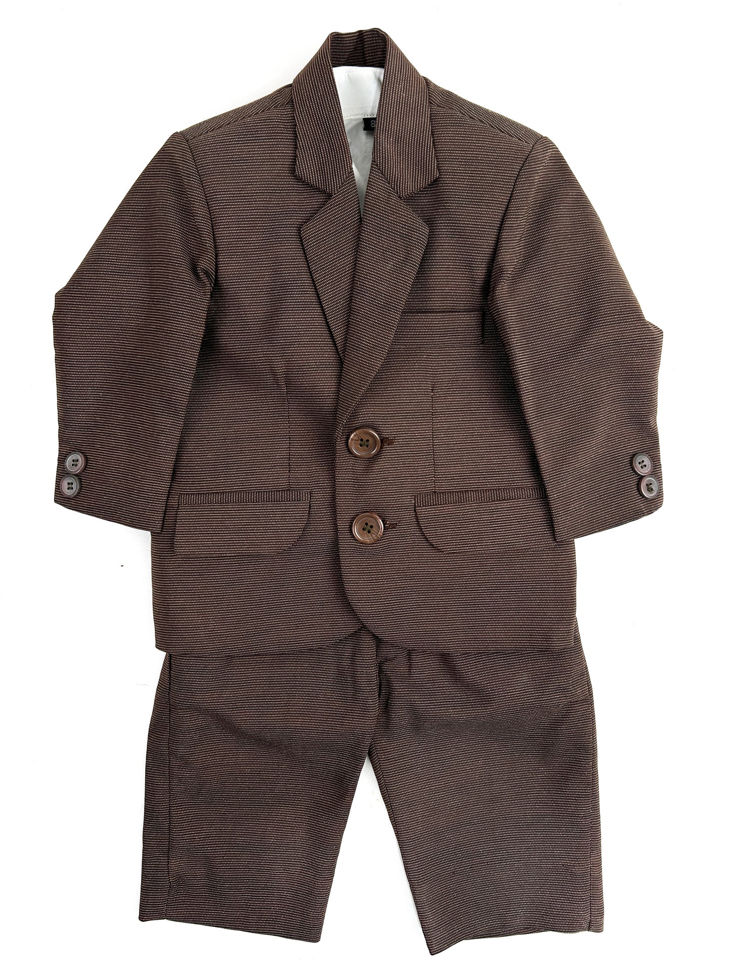 6Mth - 14Yrs Brown Line 5Pcs Coat Pant Suit for Boys BCP30