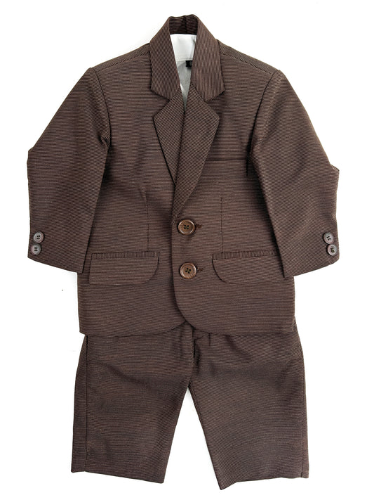 6Mth - 14Yrs Brown Line 5Pcs Coat Pant Suit for Boys BCP30