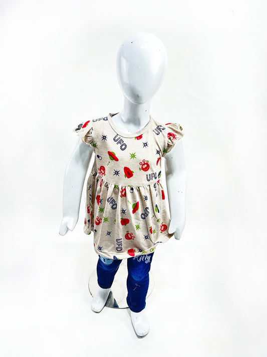 2.5Yrs - 9Yrs Brown Frock For Girls GF25