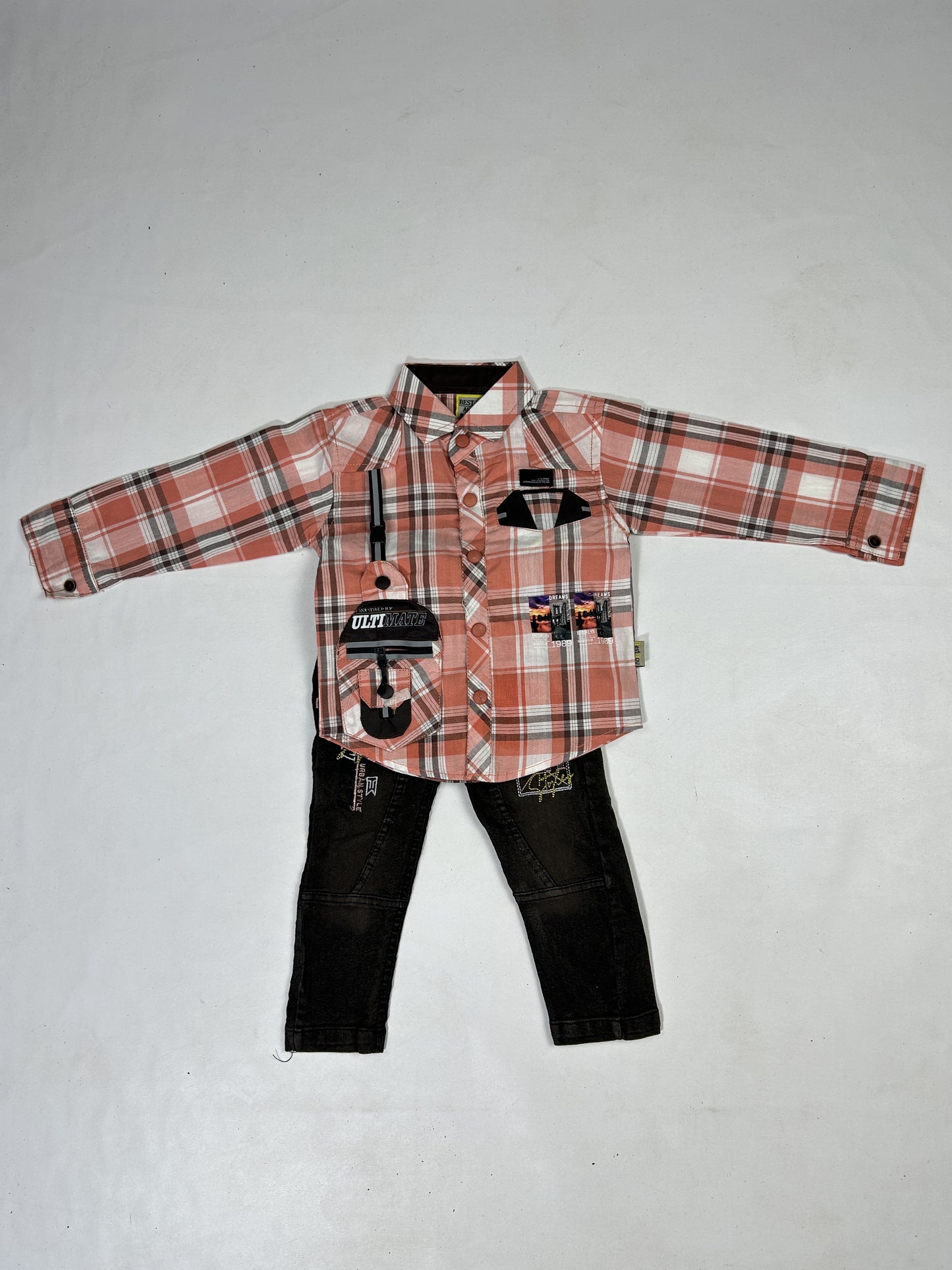 1Yr - 4Yrs Ulti Peach Full Sleeve Suit For Kids AJ BS512