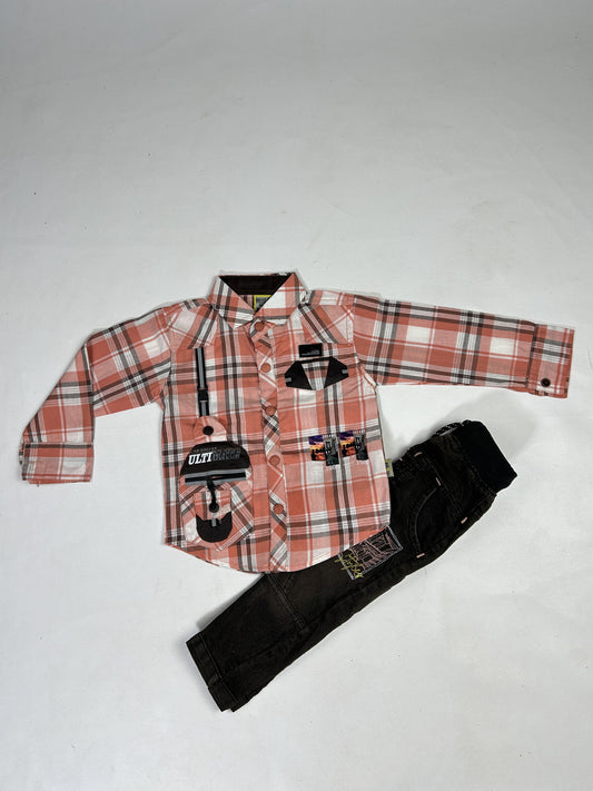 1Yr - 4Yrs Ulti Peach Full Sleeve Suit For Kids AJ BS512