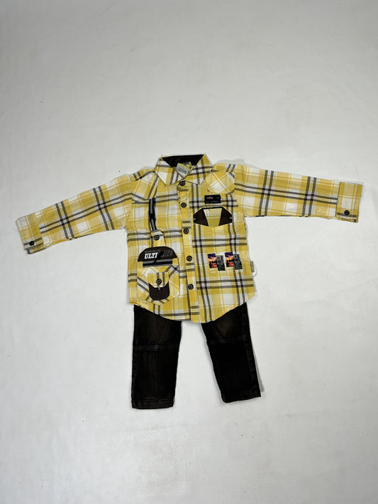 1Yr - 4Yrs Ulti Yellow Full Sleeve Suit For Kids AJ BS513