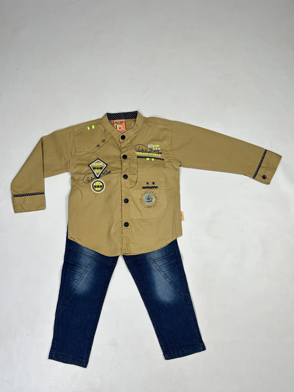 1Yr - 4Yrs 82 Brown Full Sleeve Suit For Kids AJ BS515
