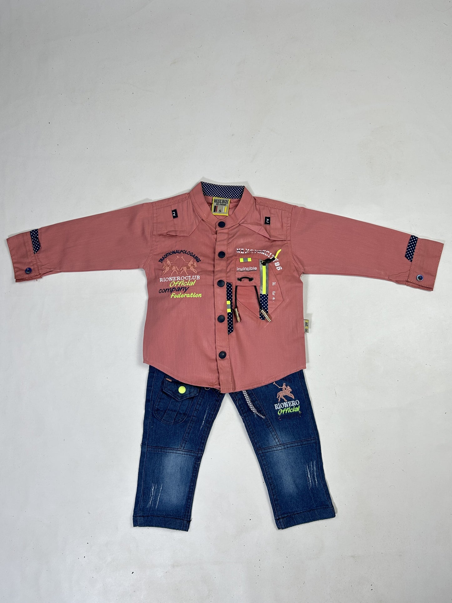 1Yr - 4Yrs Rionero Pink Full Sleeve Suit For Kids AJ BS519
