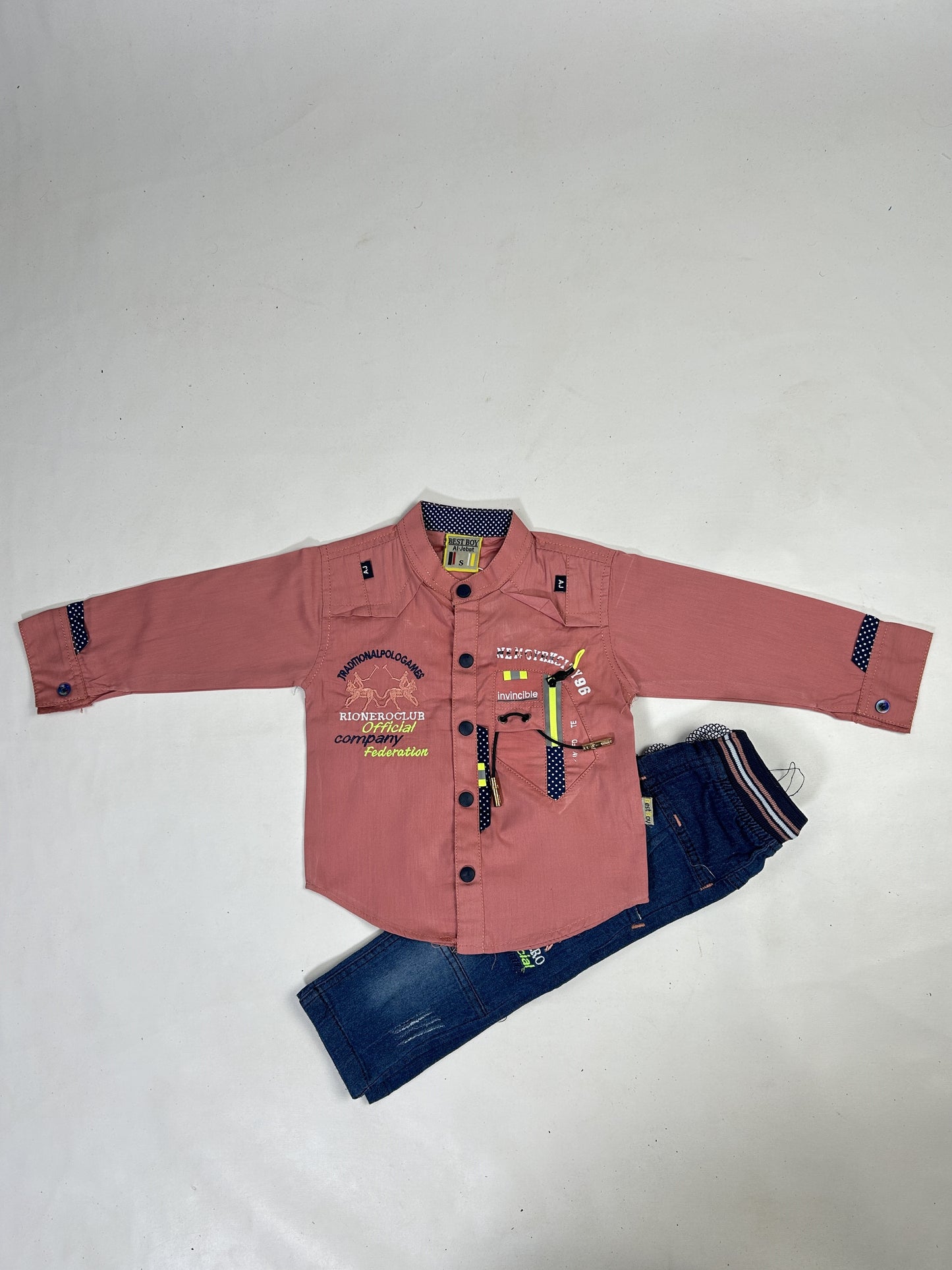 1Yr - 4Yrs Rionero Pink Full Sleeve Suit For Kids AJ BS519