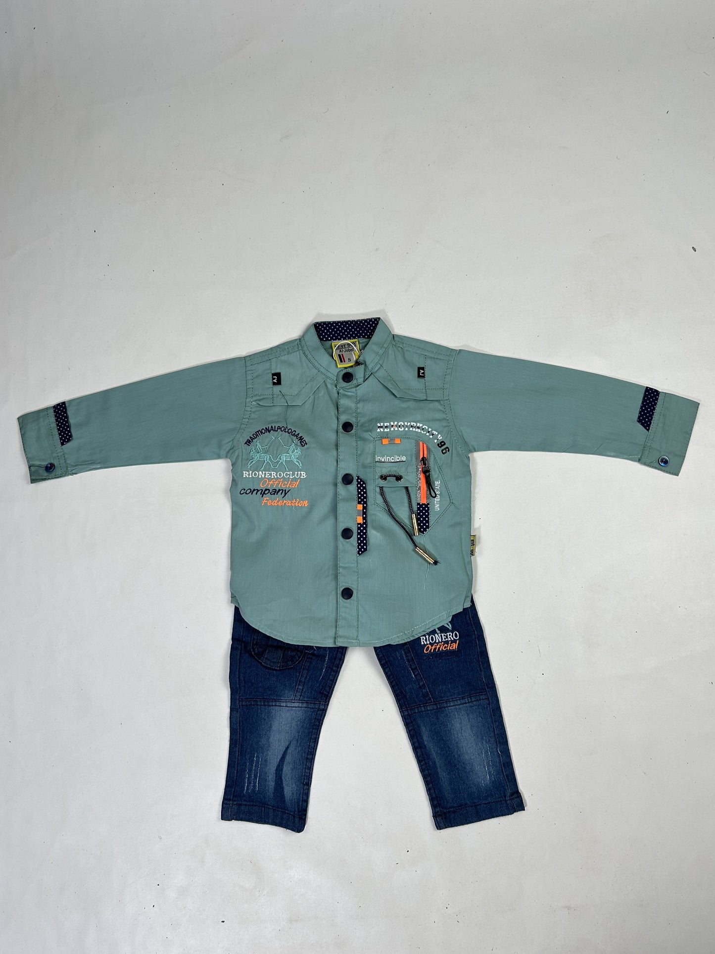 1Yr - 4Yrs Rionero Blue Full Sleeve Suit For Kids AJ BS520