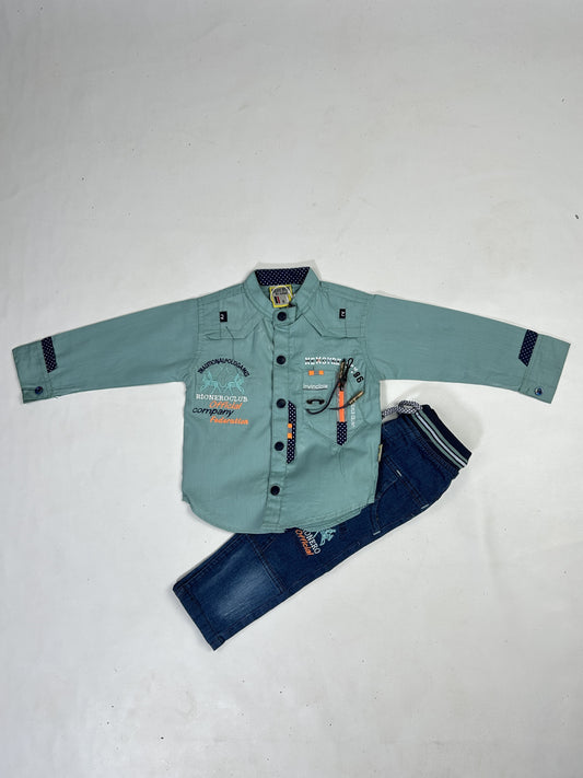 1Yr - 4Yrs Rionero Blue Full Sleeve Suit For Kids AJ BS520