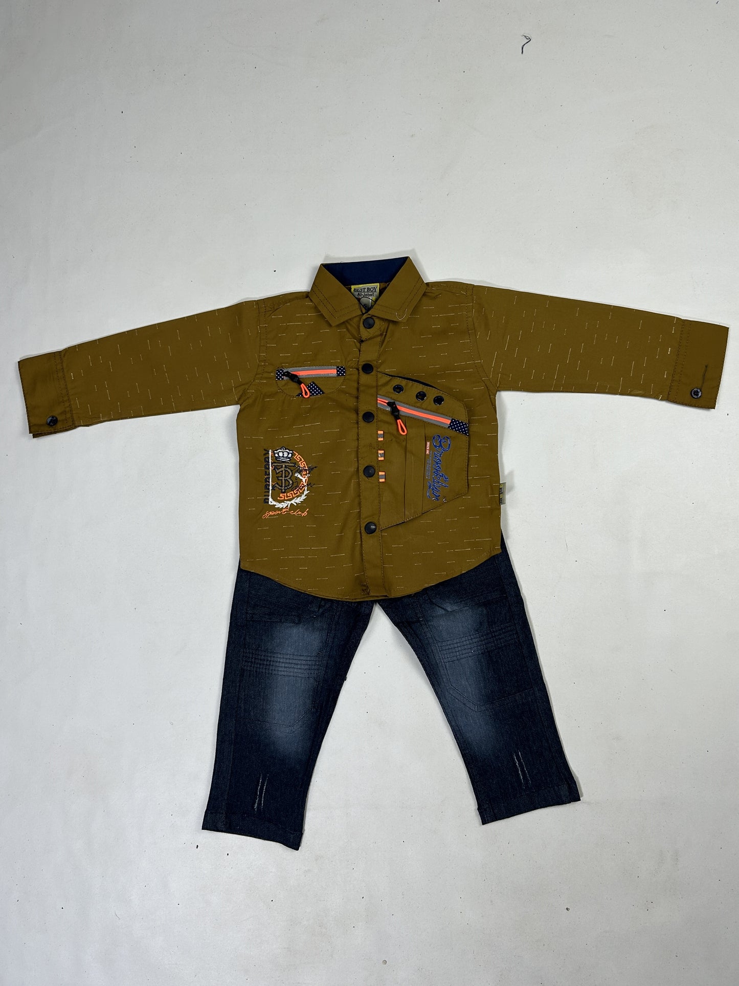 1Yr - 4Yrs Club Olive Full Sleeve Suit For Kids AJ BS523
