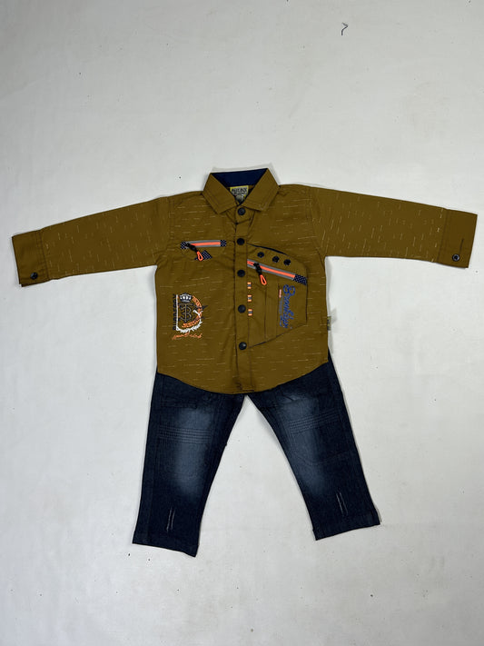 1Yr - 4Yrs Club Olive Full Sleeve Suit For Kids AJ BS523