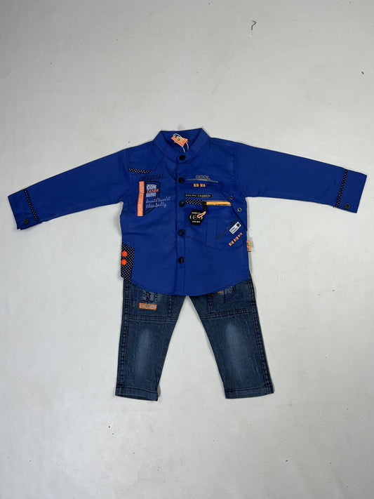 1Yr - 4Yrs Core Blue Full Sleeve Suit For Kids AJ BS525