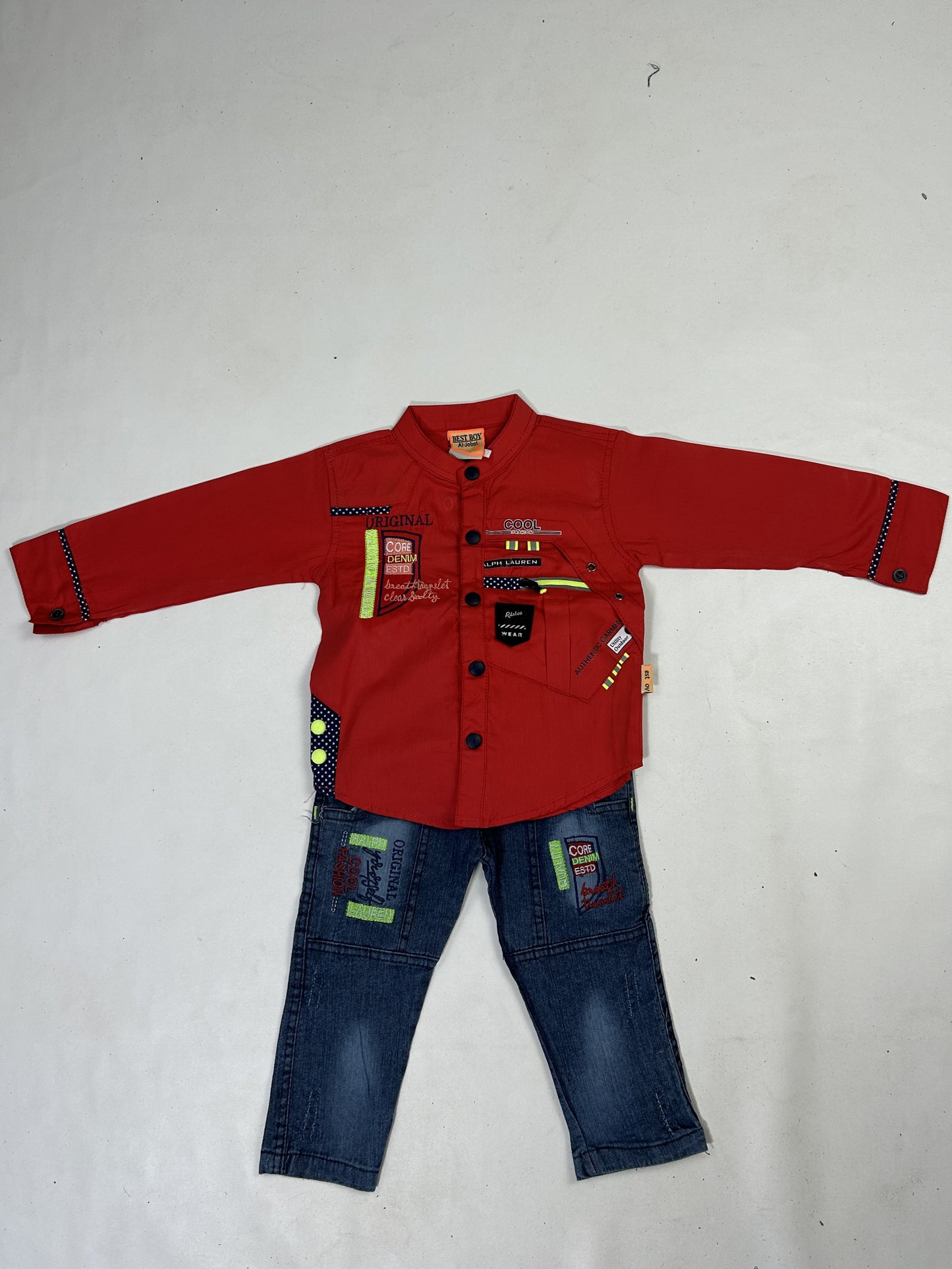 1Yr - 4Yrs Core Red Full Sleeve Suit For Kids AJ BS526