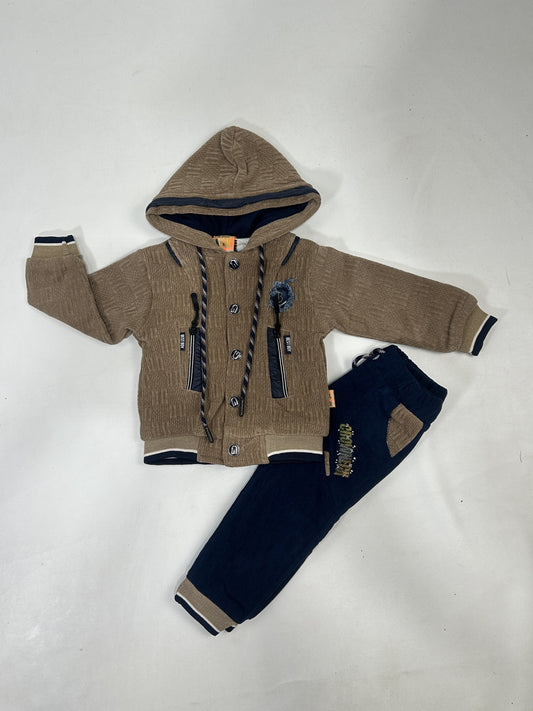 1Yr - 4Yrs Light Brown Fleece Suit For Kids AJ BS500
