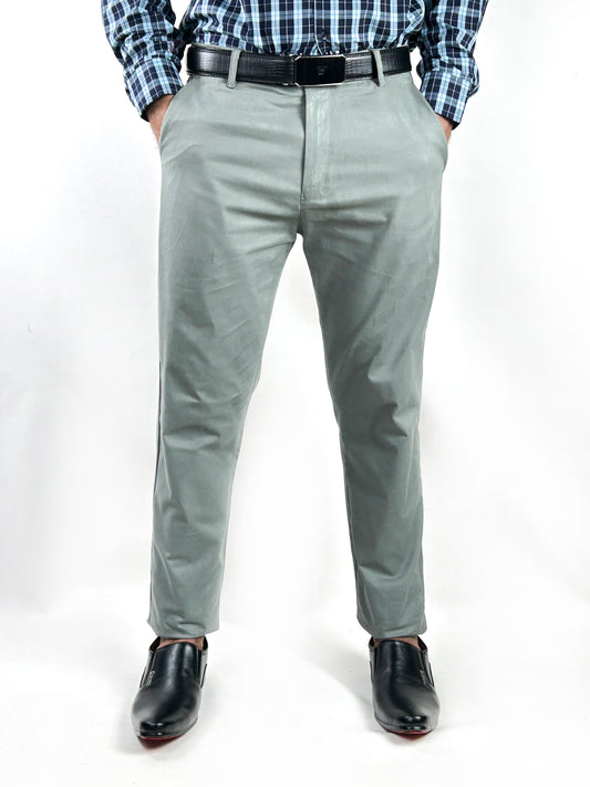 Grey Cotton Chino Pant For Men MCP30