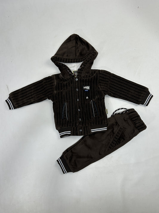 1Yr - 4Yrs Dark Brown Fleece Suit For Kids AJ BS503