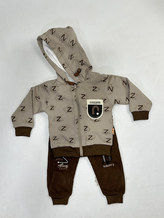1Yr - 4Yrs Brown Fleece Suit For Kids AJ BS506