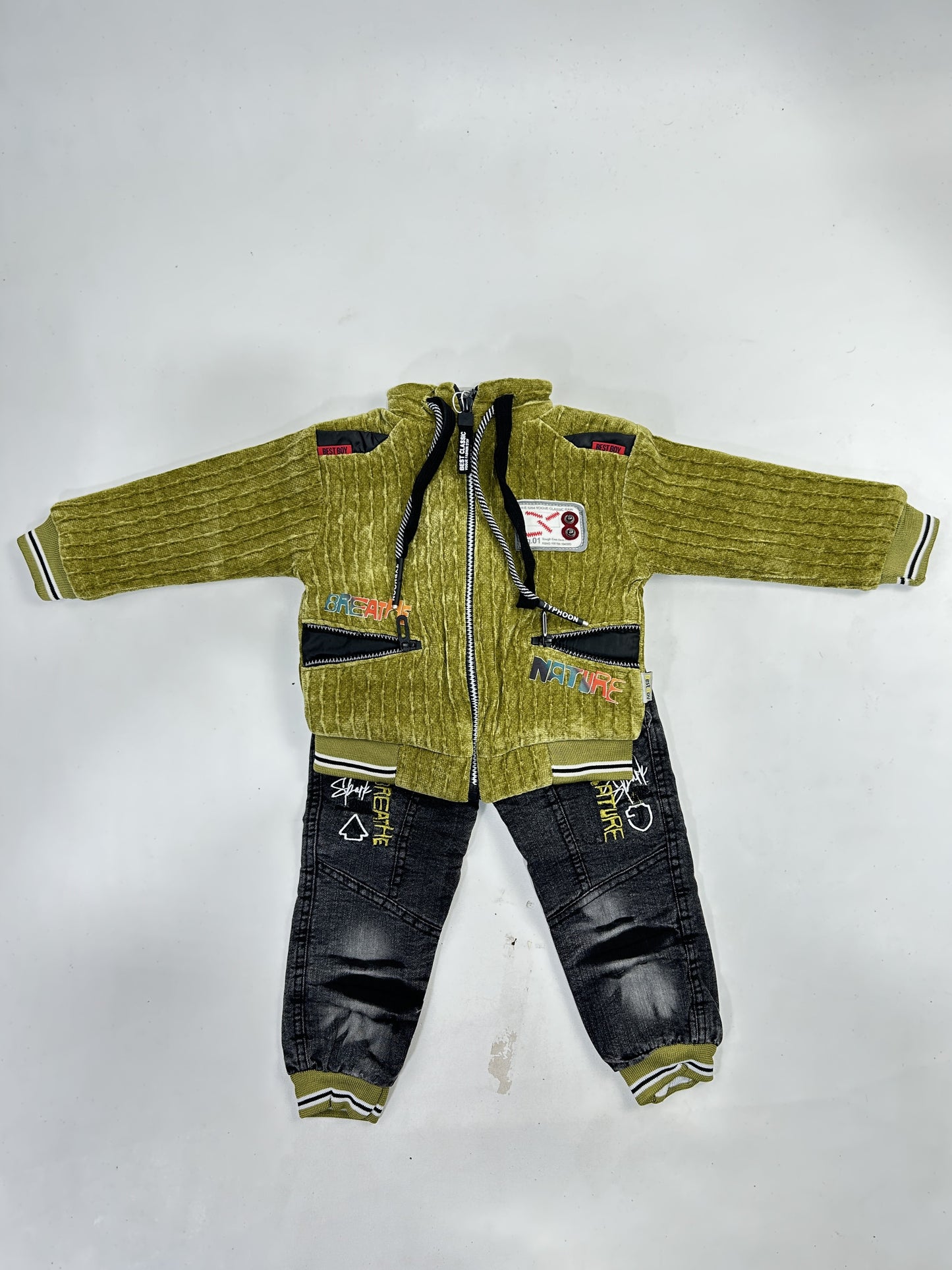1Yr - 4Yrs Green Fleece Suit For Kids AJ BS509