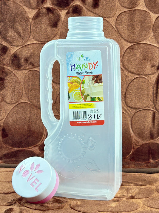 Pink Plastic Transparent Water Bottle - 2000ML