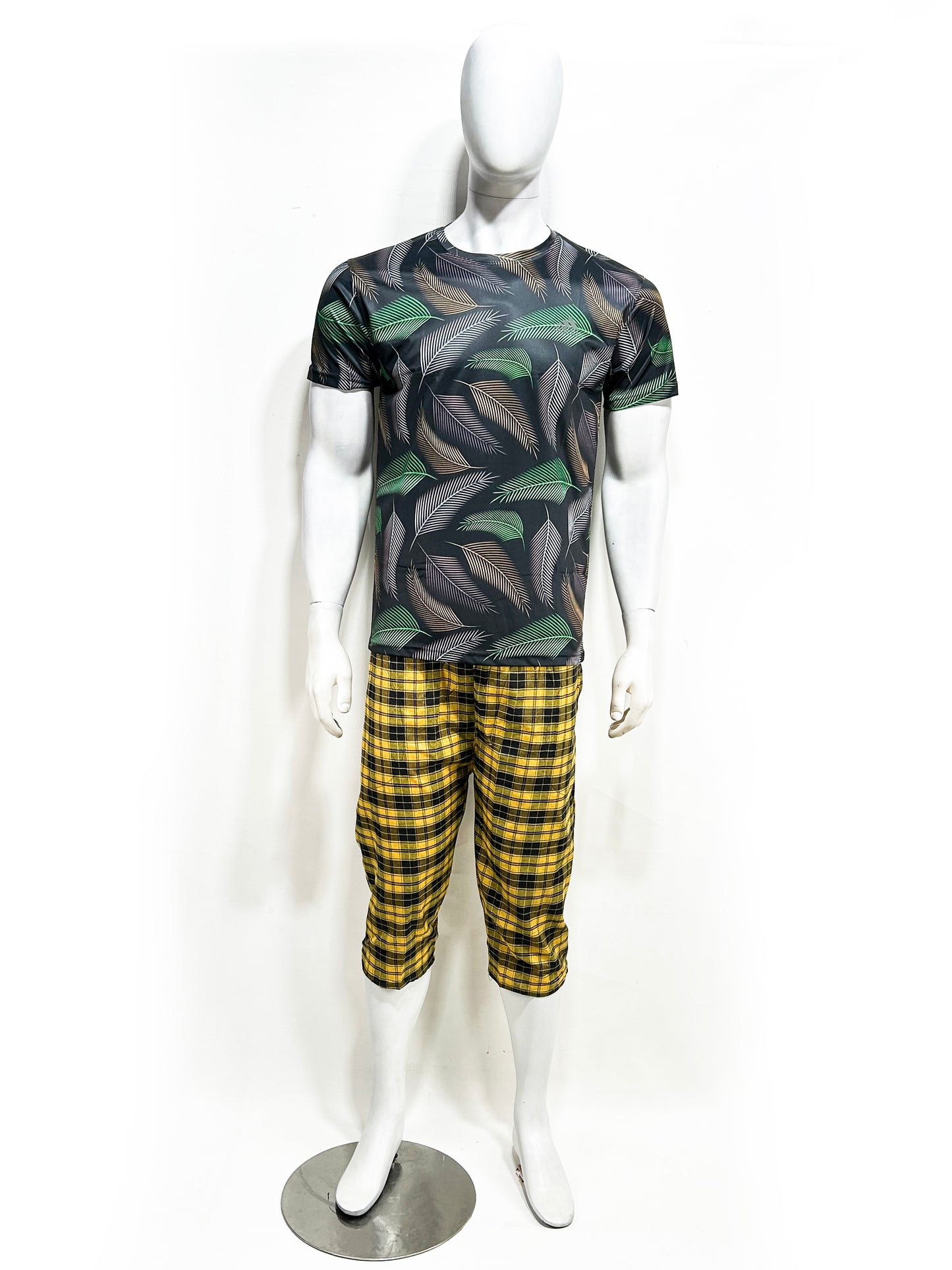 MS34 Pack Of 3 Men's 3-QTR Short Multicolor Checks