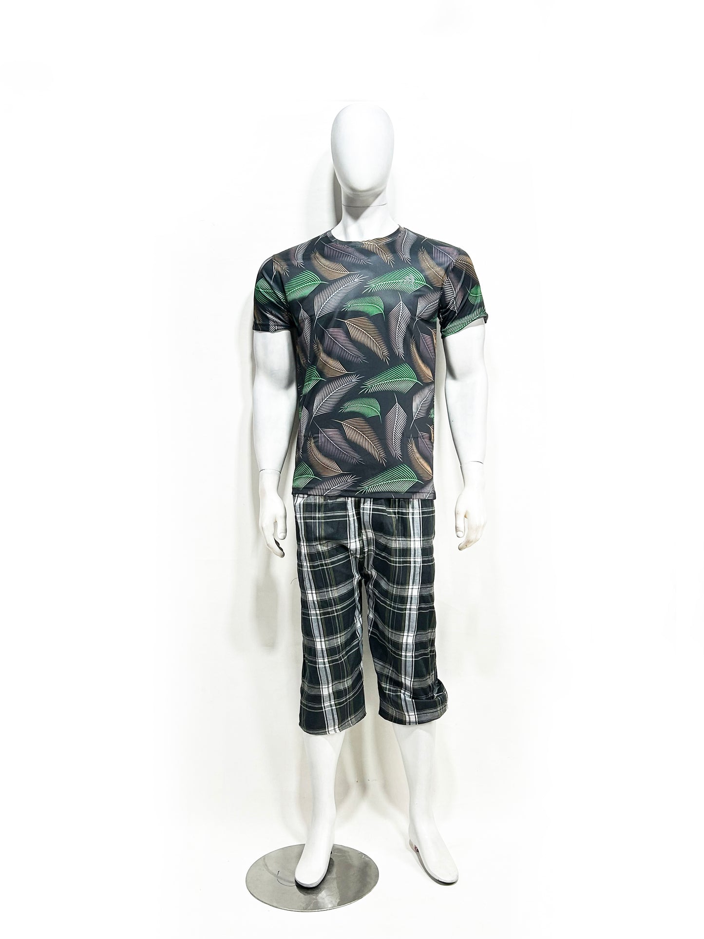 MS34 Pack Of 3 Men's 3-QTR Short Multicolor Checks