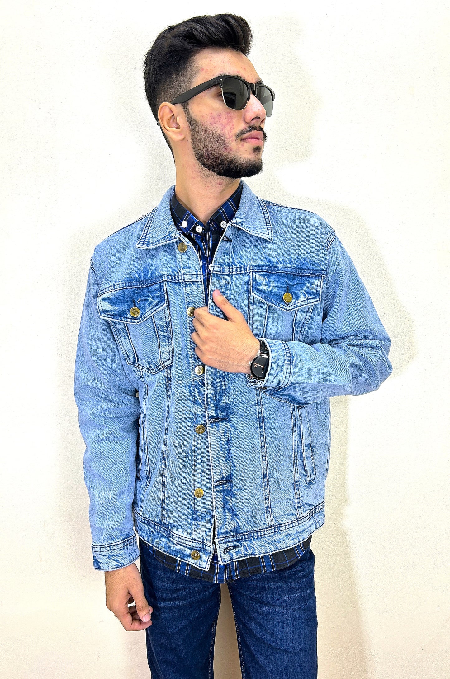 Ice Blue Men's Denim Jacket MJ17