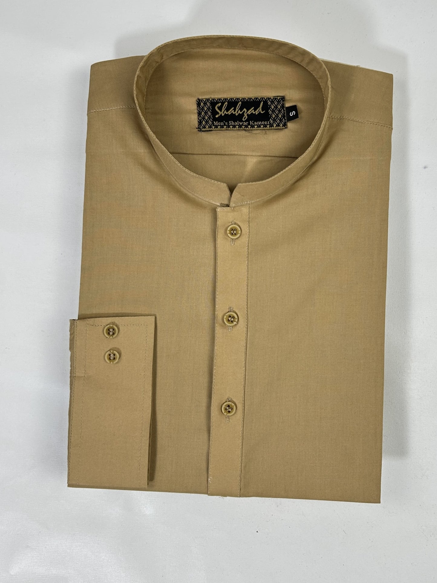 806 Men's Cotton Kameez Shalwar Stitched Suit Sand Brown 01 MSK235