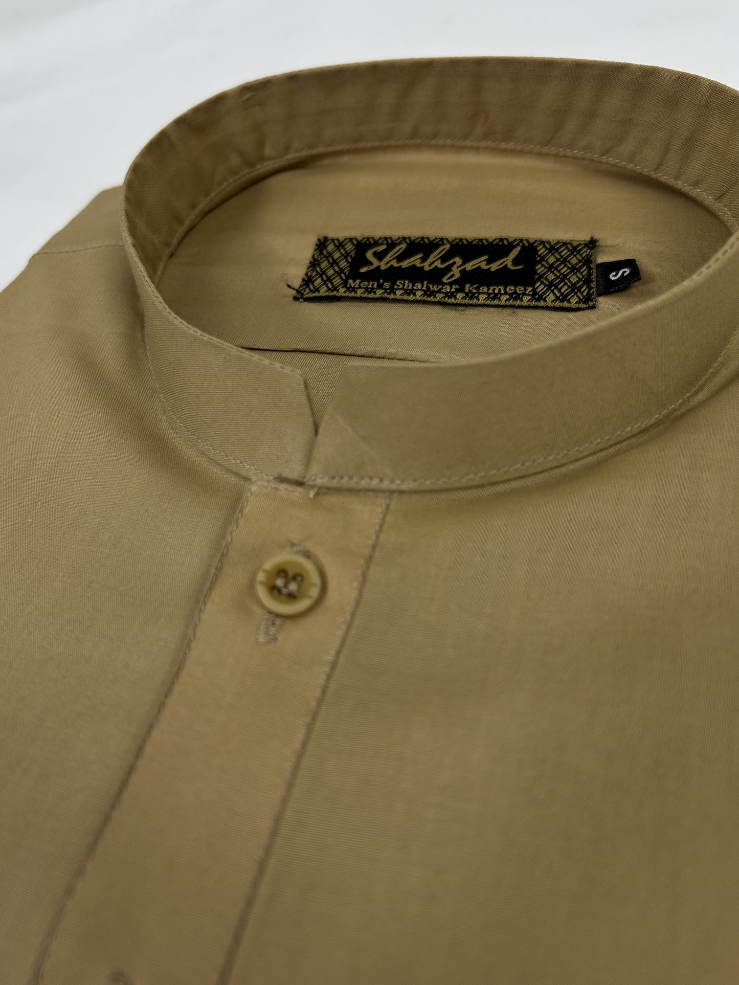 806 Men's Cotton Kameez Shalwar Stitched Suit Sand Brown 01 MSK235
