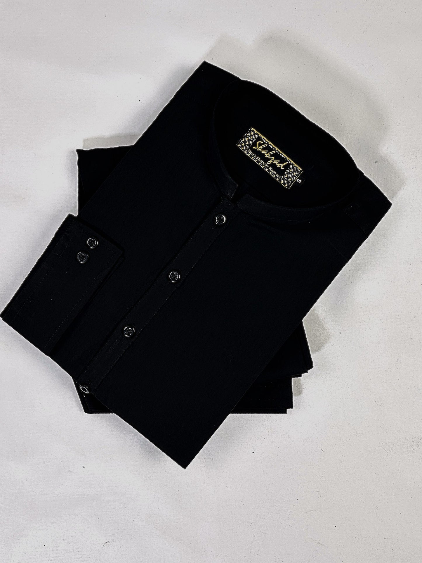 806 Men's Cotton Kameez Shalwar Stitched Suit Black 08 MSK234