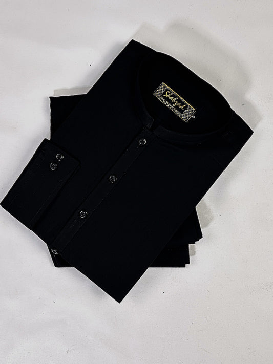 806 Men's Cotton Kameez Shalwar Stitched Suit Black 08 MSK234