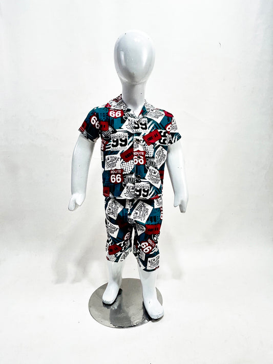 1Yr - 4Yrs Linen Co-ord Set For Kids SF BS380