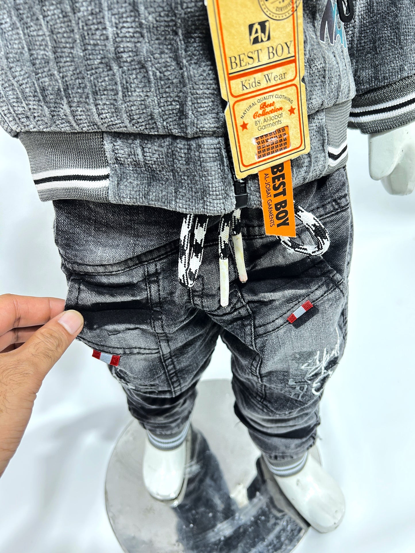 1Yr - 4Yrs Grey Fleece Suit For Kids AJ BS508